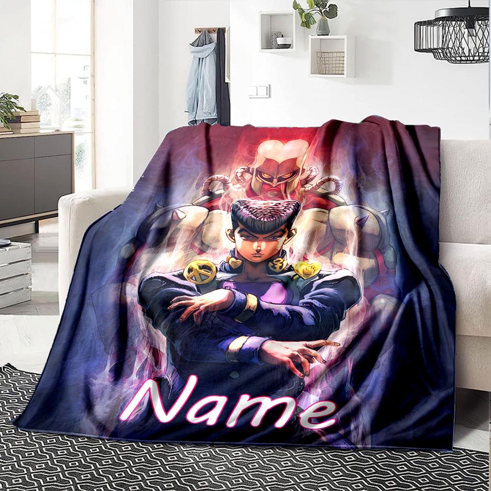 Customiz Name Personality JoJo's Bizarre Adventure Blanket Soft &Warm Sofa Office Bed Travel Lunch Break Blanket, Gift Suitable All Seasons