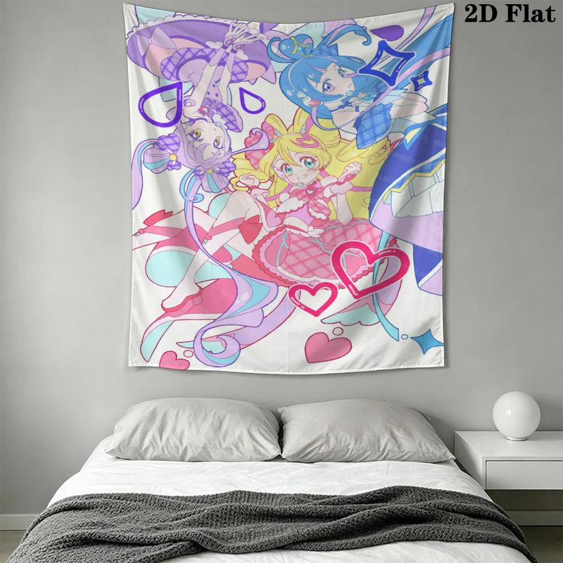 pretty cure Wall Tapestry Aesthetic Wall Hanging Printed Fabric Blanket Decorative Tapestries for Bedroom Living Room Home Decor