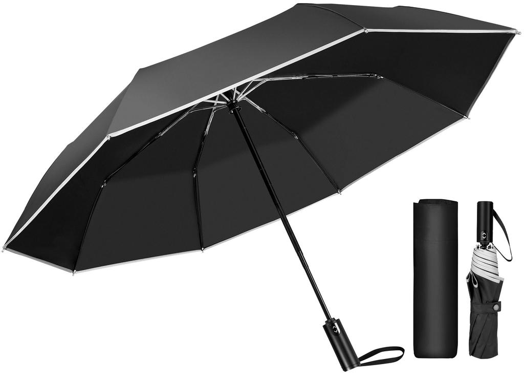 Large Folding One Automatic Heat Insulating Wind Rainy Season UV Fully Super Water Typhoon Heavy UV Folding Storage Pouch Included [Extra Size/8 Ribs]