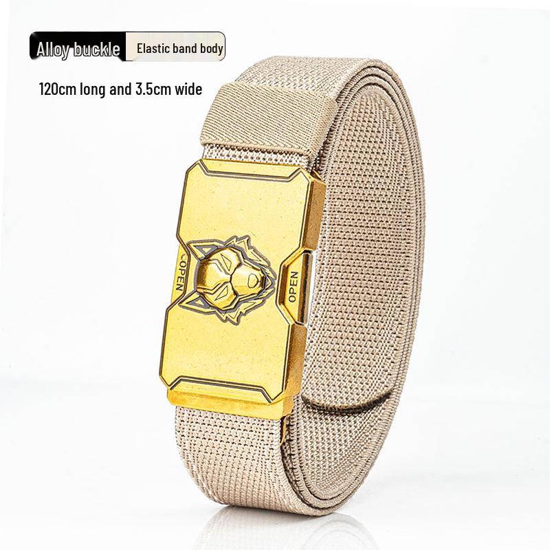 Men's Adjustable Leather Tactical Belt: Elastic, Versatile, Casual, Outdoor Training, Workwear