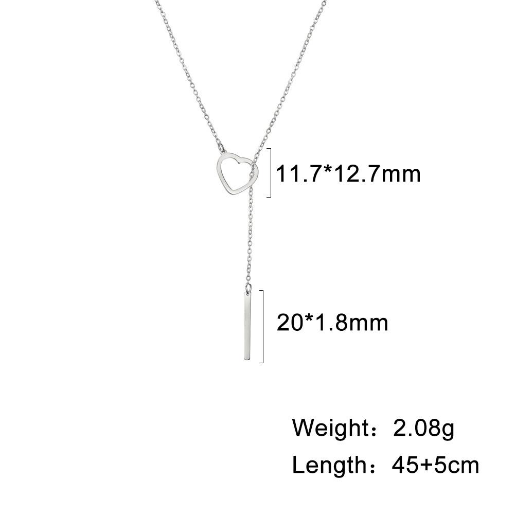 Geometric Round Heart Choker Necklace for Women Stainless Steel Minimalist Simple Clavicle Neck Chain Jewelry