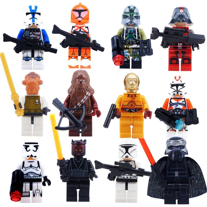 Set di Blocchi da Costruzione Star Wars Mini Figure Mattoncini Kit Battaglia Spaziale Custodia Giocattolo