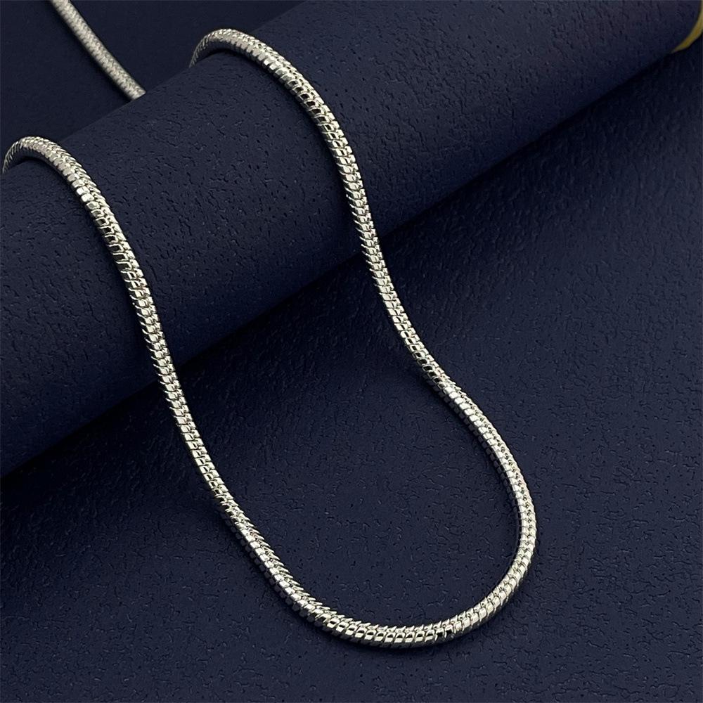 Popular 925 Silver Snake Bone Necklace 3MM, 40-75CM – Trendy In Europe & America