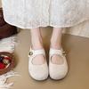 Fashion Aphixta Candy Color Flat With Women Slippers Cow Suede Metal Decoration Shoes Sweet Round Toe Slip On Outside Slide Mules