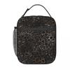 Schwarzer Leopard Tierhaut Isolierte Lunchtasche für Kinder Schul-Kühltasche Thermische Lebensmittelbox Tragbare Lunchboxen Behälter