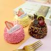 1/4Pcs Simulated Cake Figurine Realistic Mini Strawberry Chocolate Cake Model Home Kitchen Desktop Decoration Ornament Photo Props