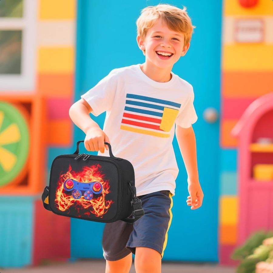

Lunch Box for Boys Cool Gamer Insulated Lunch Bag Reusable Portable Boys Lunch Box with Adjustable Strap Cooler Toddlers Lunch United States