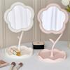 Creative Flower Mirror Desktop Dormitory Desktop Mirrors for Bedroom Home Rotatable Decor Mirror 29.5 X 16.5cm