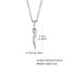Collana Corno Italiano, Collane con Ciondolo Cornetto Italiano in Acciaio Inossidabile, Gioielli Unisex per Uomo e Donna