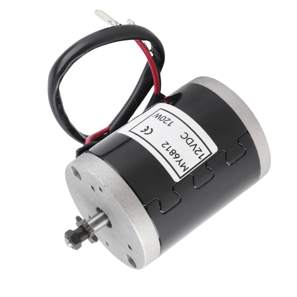 MY6812 12V 120W High Speed Small Brush Motor with Belt Pulley Electric Scooter E Bike Accessory
