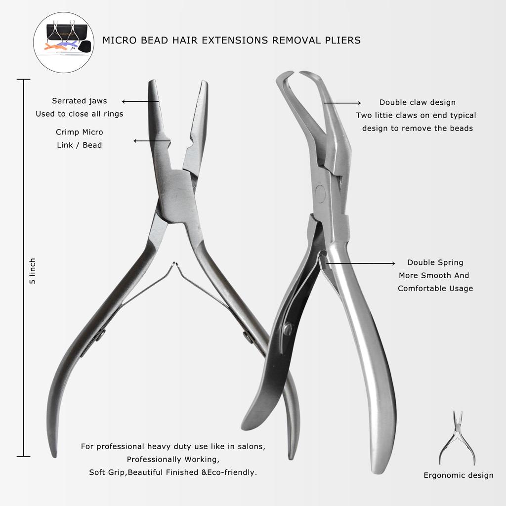 Clamp Pliers Hair Extension Plier Tool Kit for Micro Ring Link Bead Human Hair Extensions Opener Closer Tools