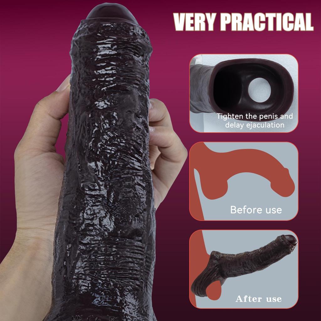 Black Penis Sleeve Enlargement Sleeve For Cock Sex Toys for Men Extender Silicone Dick Sleeve Artificial Penis Enlarge Thicken Condom