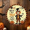 Wall Mounted Metal Decor Retro Halloween Sign, Round Decorative Vintage Festive Home Ornament Rustic Art for Living Room Party Decoration Durable Iron