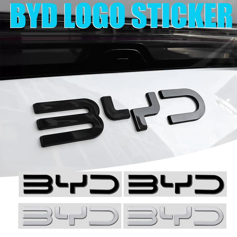Car Front and Rear Badge Emblem Letters Sticker Auto Exterior Accessories For BYD Han EV Tang Dm Qin Seal U Sealion I3 M6 Atto 2