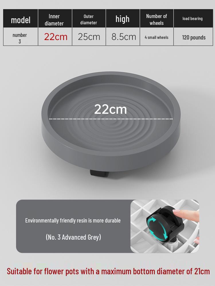 Mobile Flower Pot Tray with Universal Wheels – Green Plastic Plant Base
