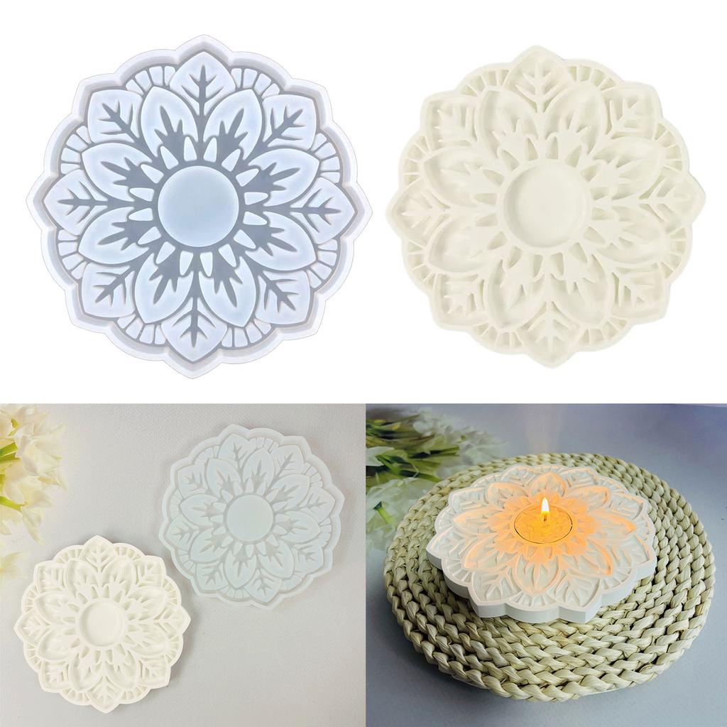 Gypsum Candlestick Silicone Mold Candle Base Mould Sunflower Candle Holder Molds Ornaments Home Decorations Mould