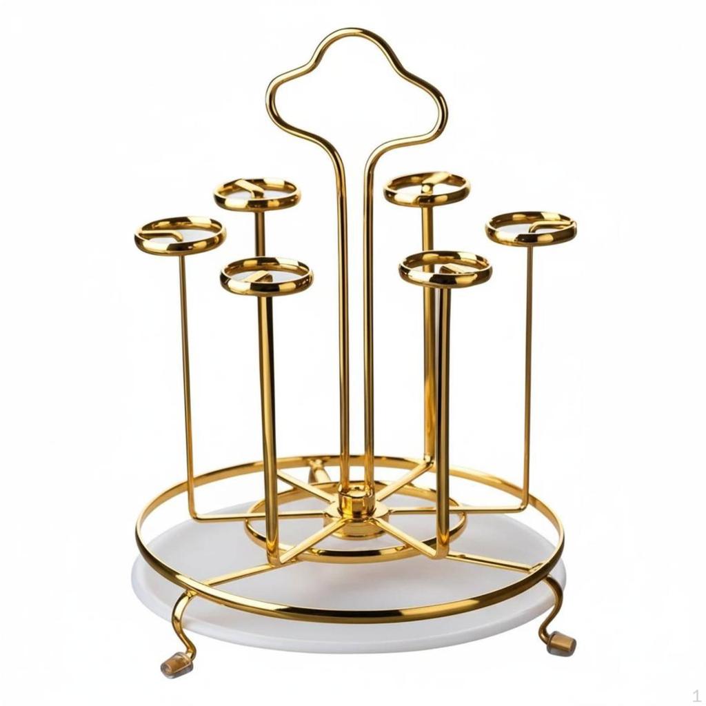 Albero Gira-Tazze Luce Design Elegante Portabicchieri Drenante per Bancone Salvaspazio