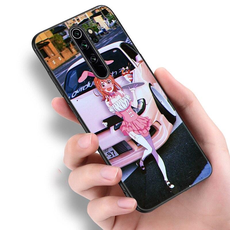 Japan Anime Sports Car Silicone Phone Case For Xiaomi Redmi Note 11 10 9 8 Pro 11T 10T 10S 9S 8T 9 9A 9C 9T Black Soft Cover