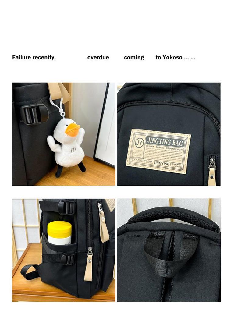 Versatile Cross-Border Campus Style Backpack for Junior High and College Students – Large Capacity, Fashionable Design, Unisex