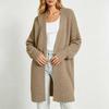 Women's V-Neck Long Sleeve Knit Cardigan Loose Fit Casual Outerwear for Everyday Wear
