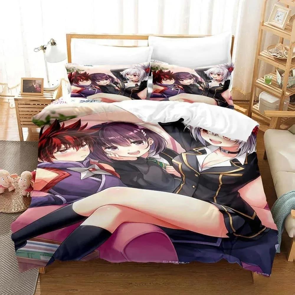 3D Anime Ayakashi Triangle Bedding Set Single Twin Full Printed With Pillowcase Duvet Cover Soft Queen King Size Bedclothes Home