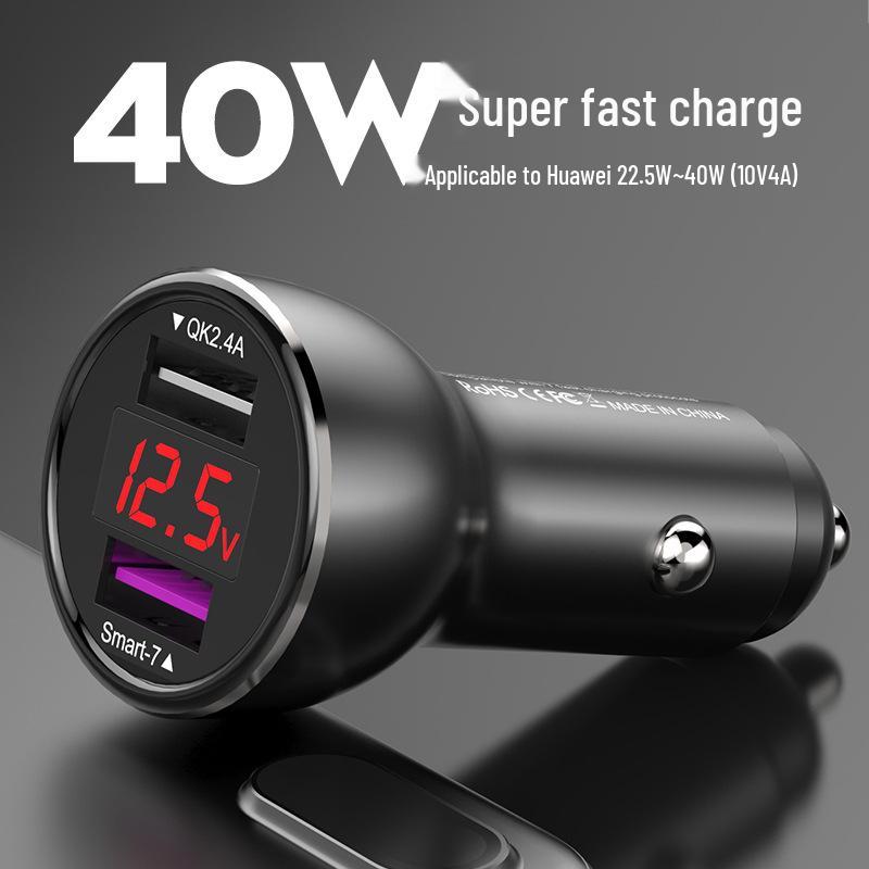 Crucial 65W/40W Car Charger for Huawei & OPPO VOOC Flash Charge
