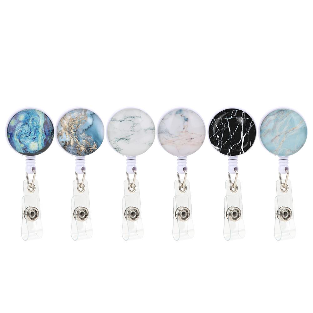 6Pcs Retractable Badge Holder Name Card Badge Reel Clip for Office Worker Physician Nurse Supplies