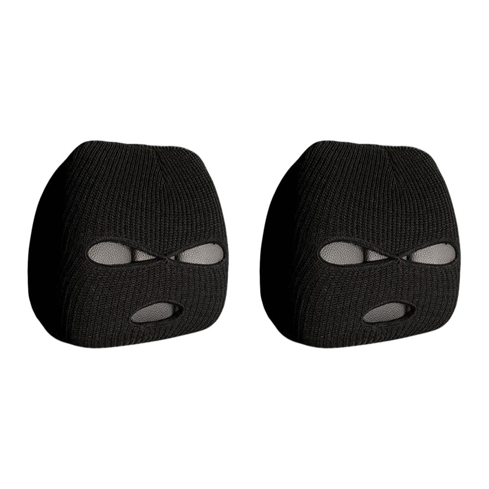 1/2PCS 3-hole Car Seat Headrest Full Face Cover Ski Mask Hat Anti Ash Protection For Car Interior Seats Funny Cover Decoration