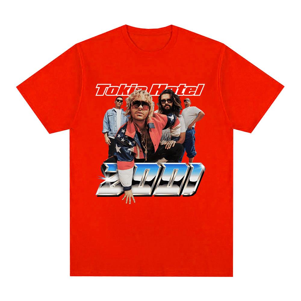 Niemiecki Zespół Rockowy Tokio Hotel Graficzny T-shirt Moda Męska Hip Hop Punk Krótki Rękaw T-shirt Casual Bawełniane Oversize'owe T-shirty