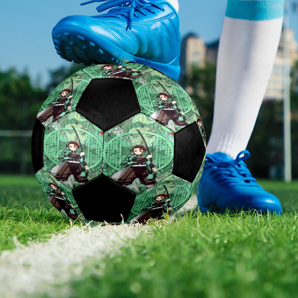 1pc Demon Slayer Kimetsu No Yaiba Football Soccer Ball Size 5 Indoor Soccer Ball Fashion Colorful  Backyard Game -Great For Sports Fans Gift HE8