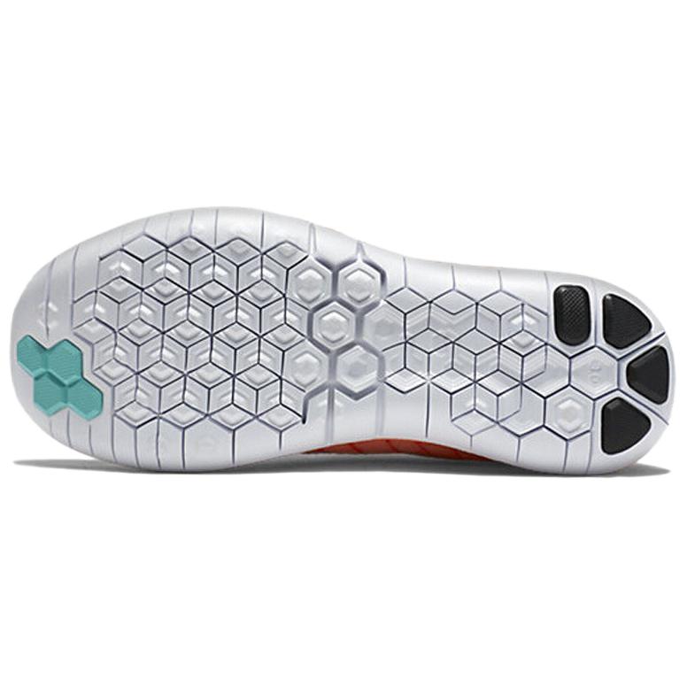 New Nike Free 3.0 Flyknit Cushioned Slip Resistant Low Top Casual Running Shoes Women's Orange Blue 718420-008