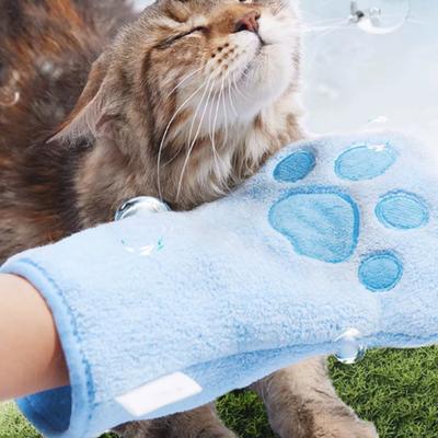 Cute Paw Pet Towel Ultra Absorbent Microfiber Dog Grooming Towel Glove Soft Quick Drying Towel Mitten for Dogs Cats Bath