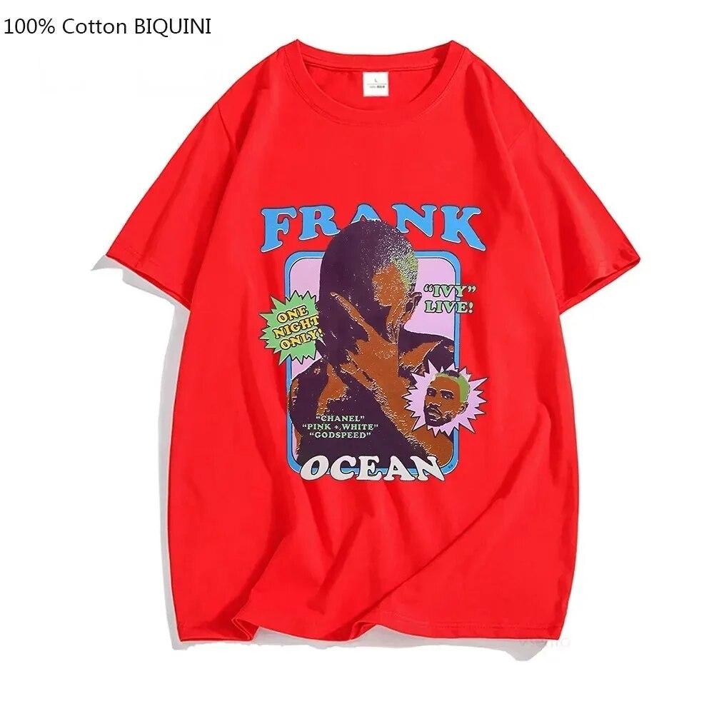 Unisex Hübsches Ästhetisches T-Shirt Frank O-Ocean Blonde Blues Musik T-Shirt Baumwolle Hochwertiges T-Shirt Graffiti High Street Top