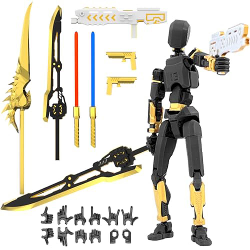 New 13 Robot Action Figure with Multiple Accessories Multi-Jointed Action Figures Action Figures Toys Home Desk Decoration Gifts