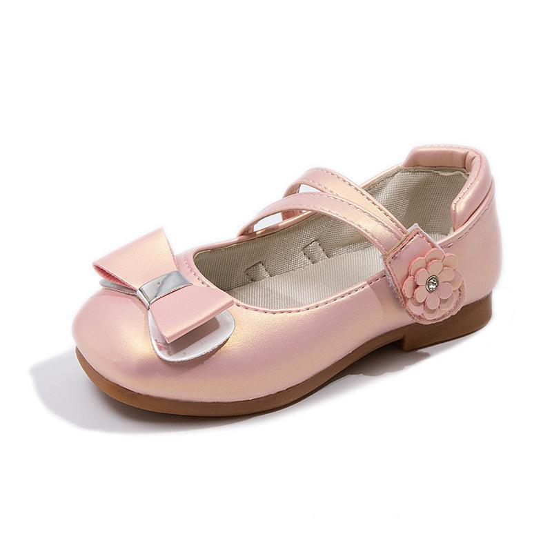 Square-toe Girls' Leather Shoes 2025 New Style Small High-heeled Princess Medium To Large Size Children's Single Shoes