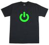 Leuchtet im Dunkeln Power On Print Gadget Geek Herren Locker Geschnittenes Baumwoll-T-Shirt