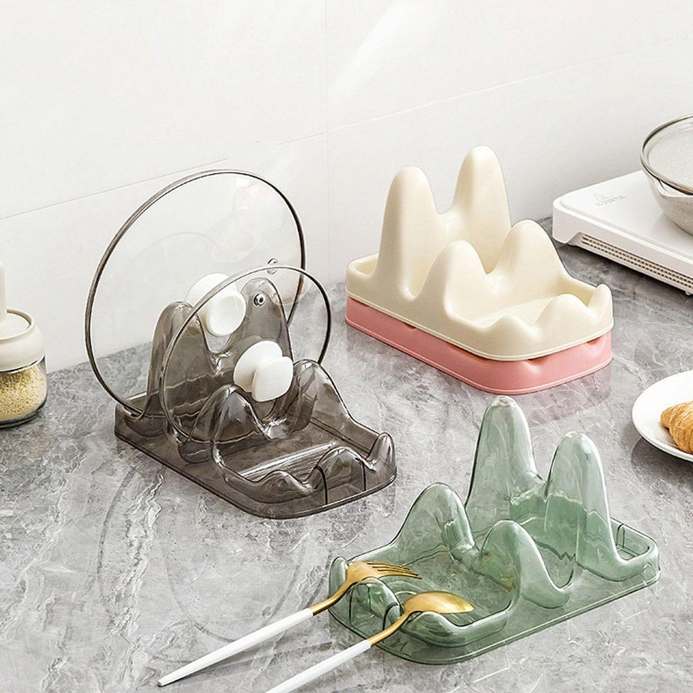 

Double-layer Pot Lid Holder Washable Pan Cover Shelf Tableware Storage Rack Countertop розовый