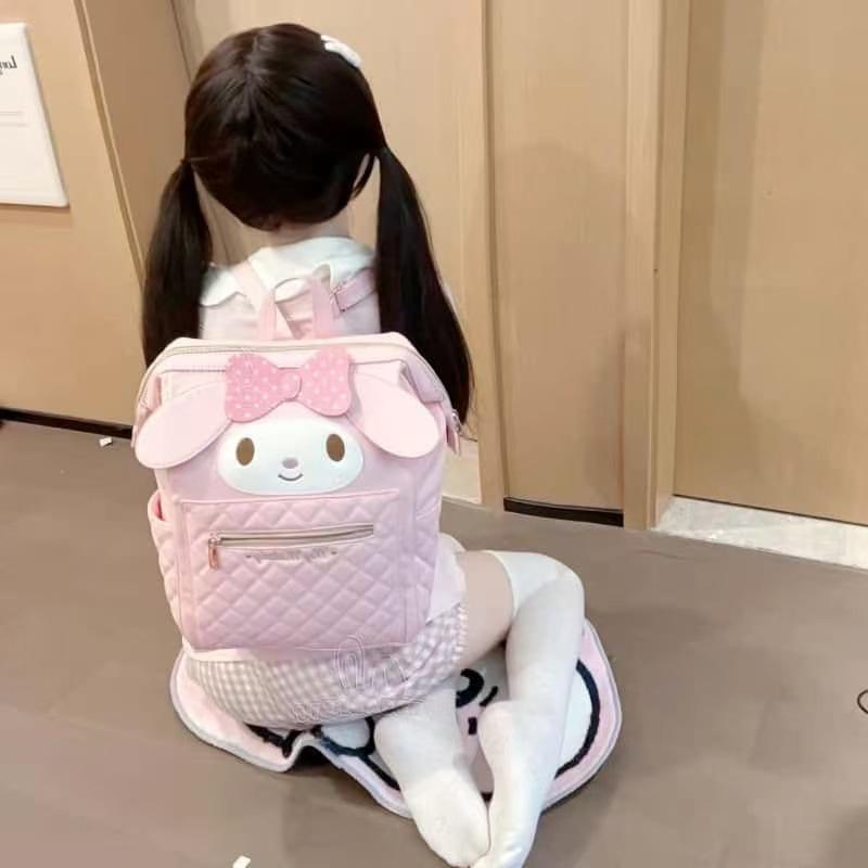 My Melody Lolita Backpack - Cute Japanese Style Bow Handbag & Book Bag with Large Capacity, Two-in-One Design
