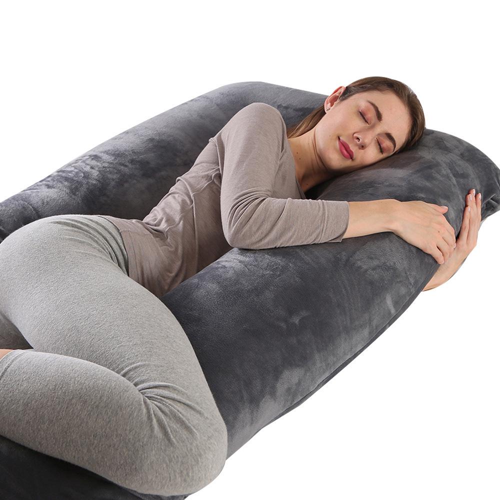 Crystal Velvet U-shaped Maternity Pillow: Full Body and Waist Support for Side Sleepers