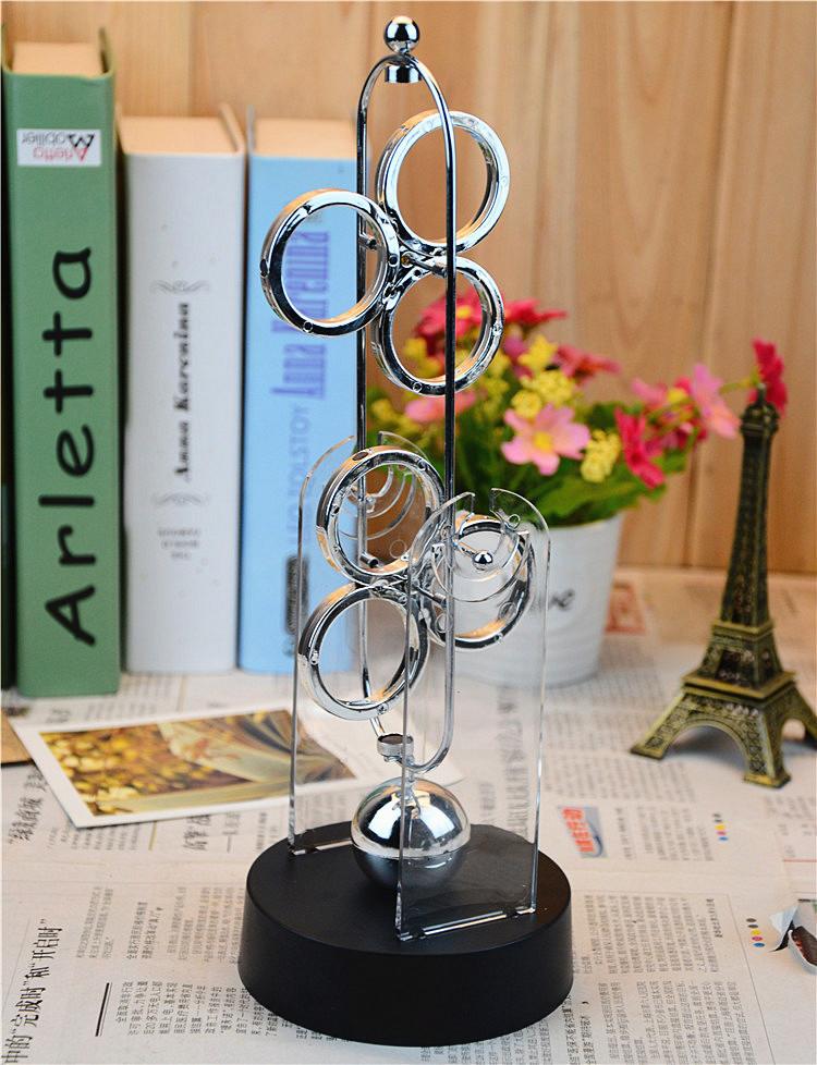 Premium Electric Double-Wheel Perpetual Motion Chaos Pendulum, Magnetic Rotating Swing, Science Gift & Home Desktop Ornament