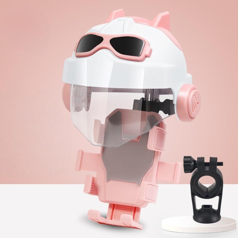 1 Set 360 Degree Rotatable Reinforced Waterproof Helmet Shaped Mobile Phone Bracket Upgraded Motorcycle Phone Holder