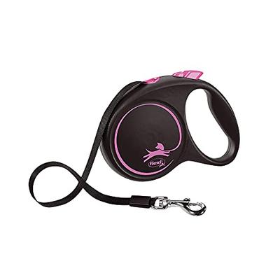 Flexi Black Design Tape, Medium (Under 25kg), 5m, Pink [Dog Lead]