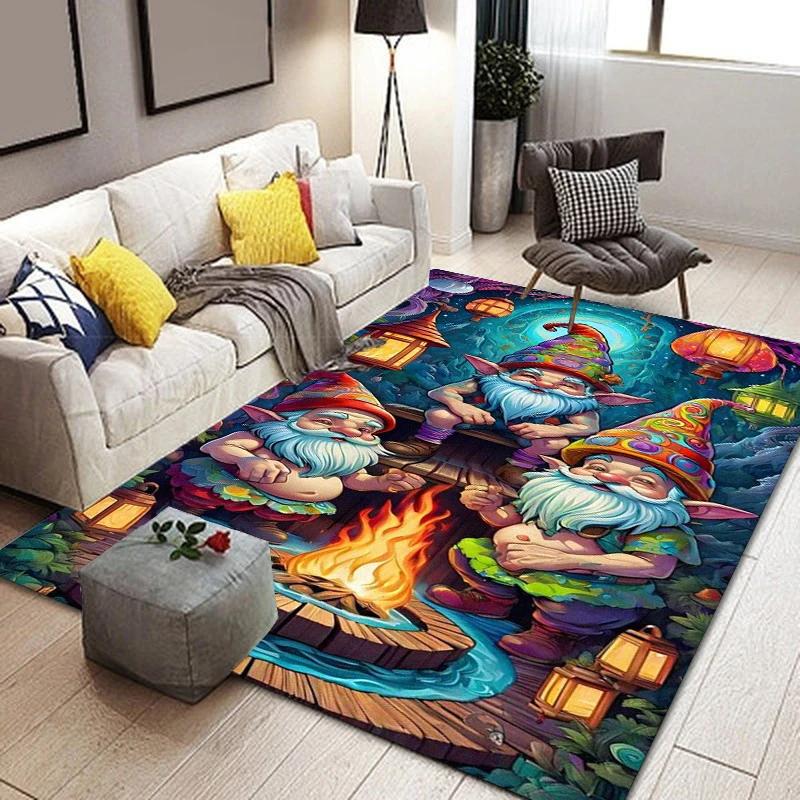 

Christmas Dwarf Print Carpet Yoga Mat Soft Non Slip Bedroom Living Room Bathroom Floor Mat Holiday Decoration Gift 40x60cm