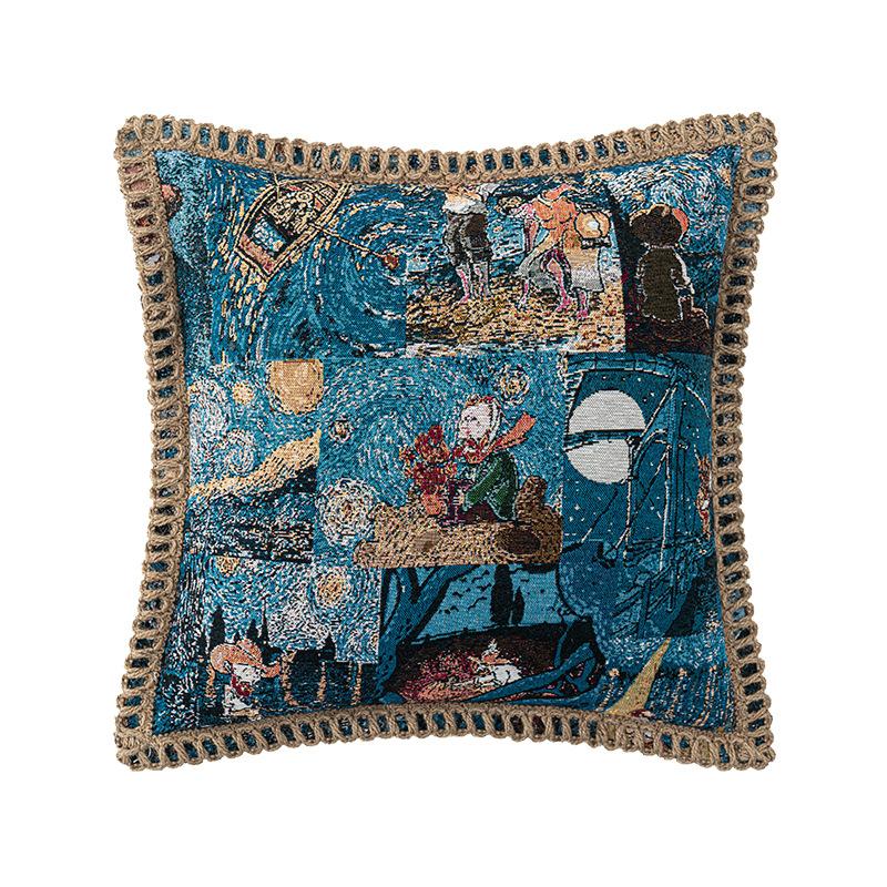 

Средиземноморская Художественная Полосатая Наволочка Домашняя Гостиная Диван Арт Деко Чехол для Подушки Кабинет Подушка для Длительного Сидения 45 * 45cm without core