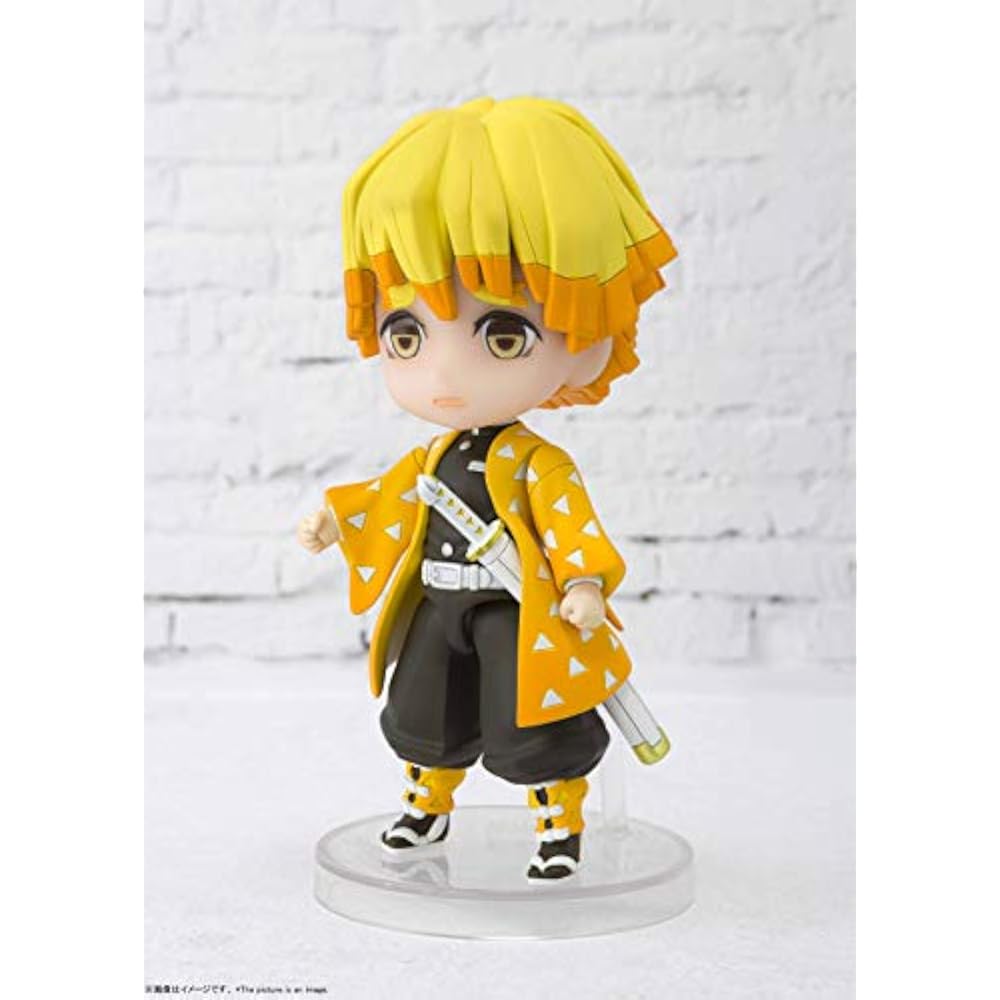 TAMASHII NATIONS Figuarts Mini Demon Slayer: Agatsuma Zenitsu Approx. 90mm PVC & ABS Pre-painted ...