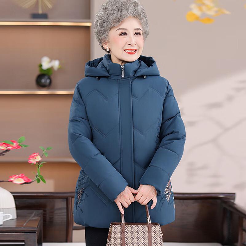 Yalu Women's Winter Hooded Padded Coat for Middle-Aged & Elderly