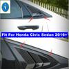 Auto Rear Window Pillar C Post Vent Louvers Scoop Decor Panel Cover Trim For Honda Civic Sedan 2016 -  Interior Accessories