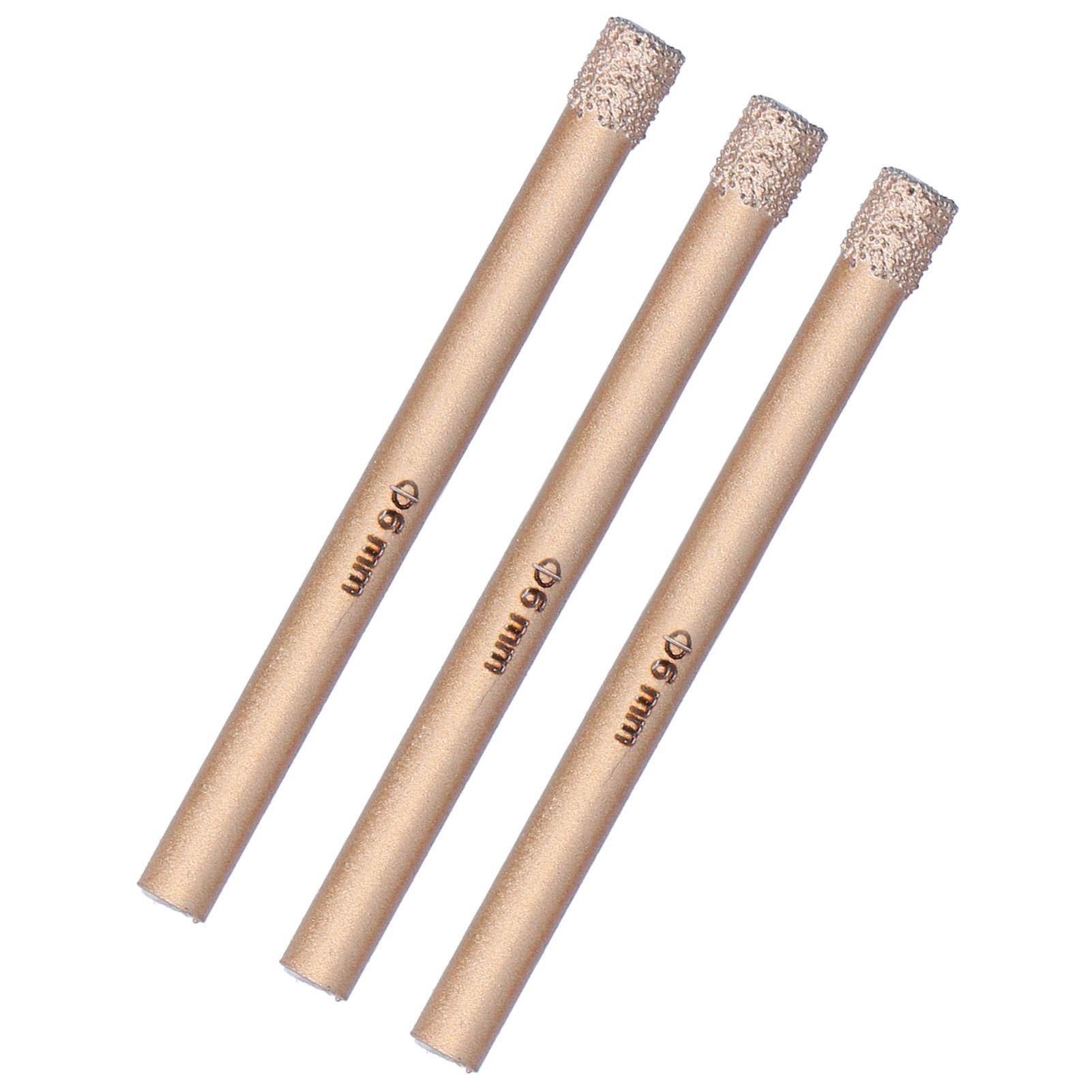 

3Pcs Hole Openers 6mm Brazed Drill Bits Cutters Tools for Glass Ceramic Marble Stone Drilling