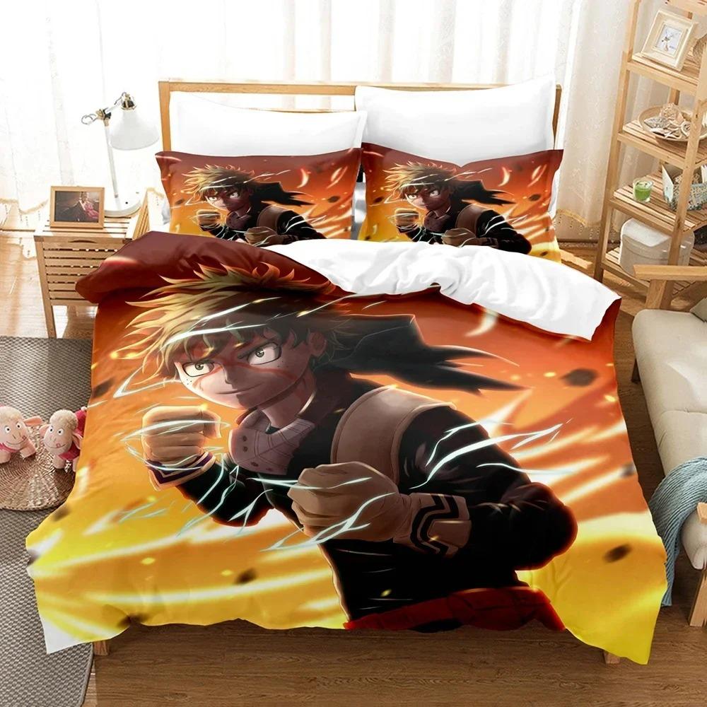 3D Print Anime My Hero Academia Bedding Set Duvet Cover Bed Set Quilt Cover Pillowcase Comforter King Queen Size Boys Adult