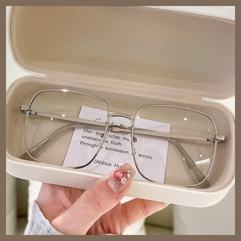 

Корейские анти-синие компьютерные радиационные защитные очки квадратной оправы для женщин/мужчин army green серебряный